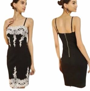 Haute Monde BW Dress, Padded Bra, Spaghetti Straps, Sz S